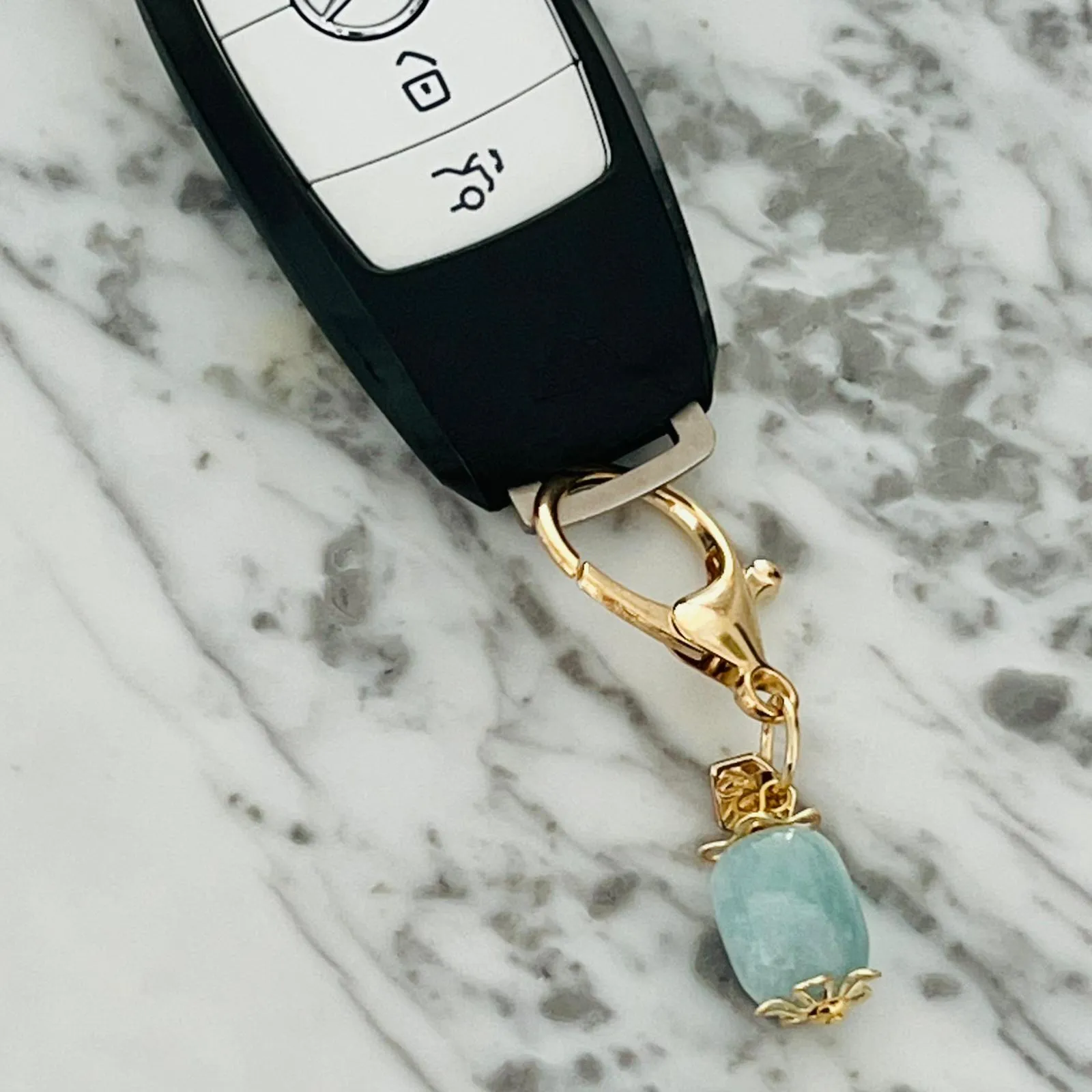 Aquamarine Bag Charm/ Key Ring
