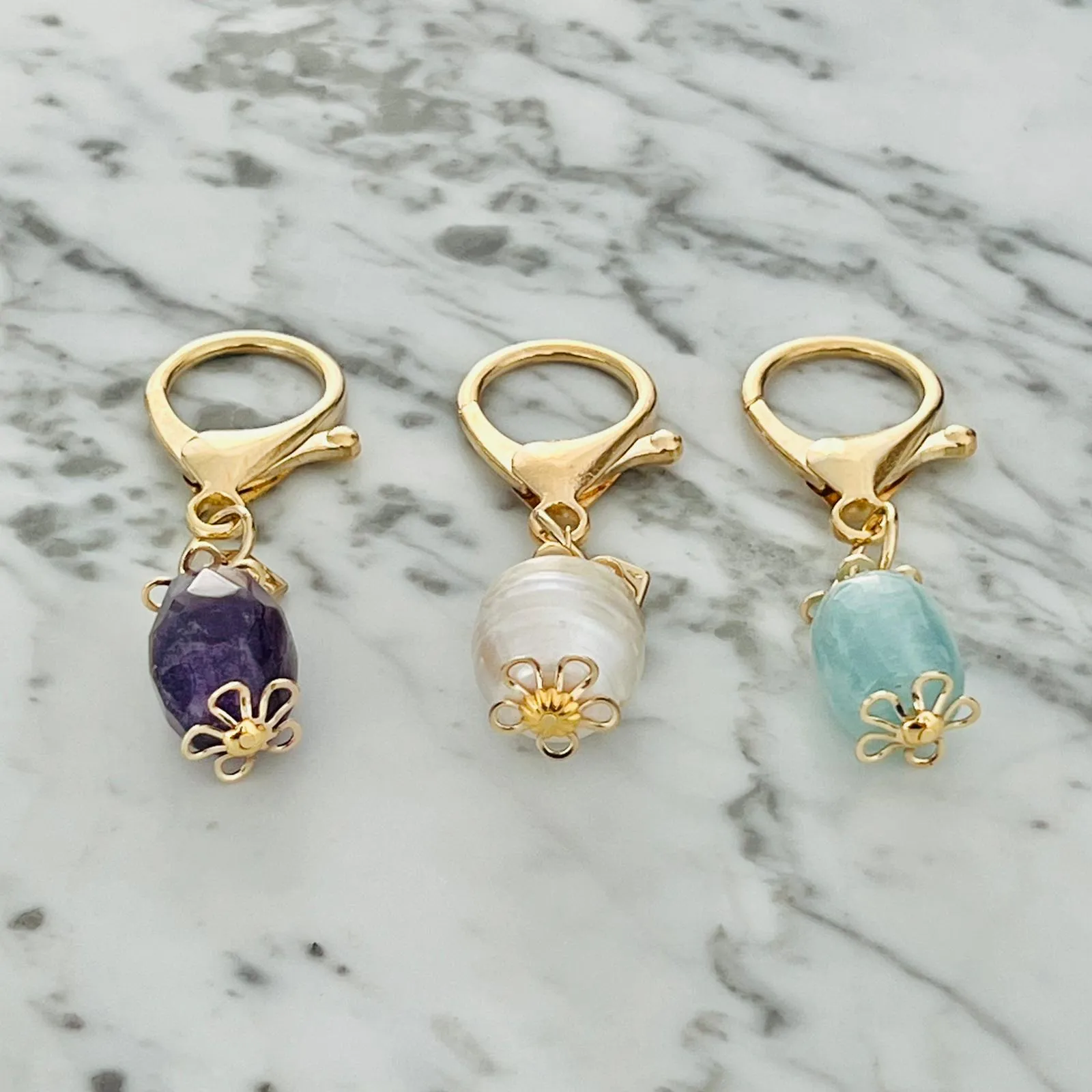 Aquamarine Bag Charm/ Key Ring