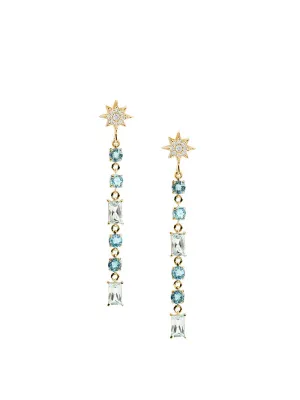 Aztec North Star Linear Baguette Earrings