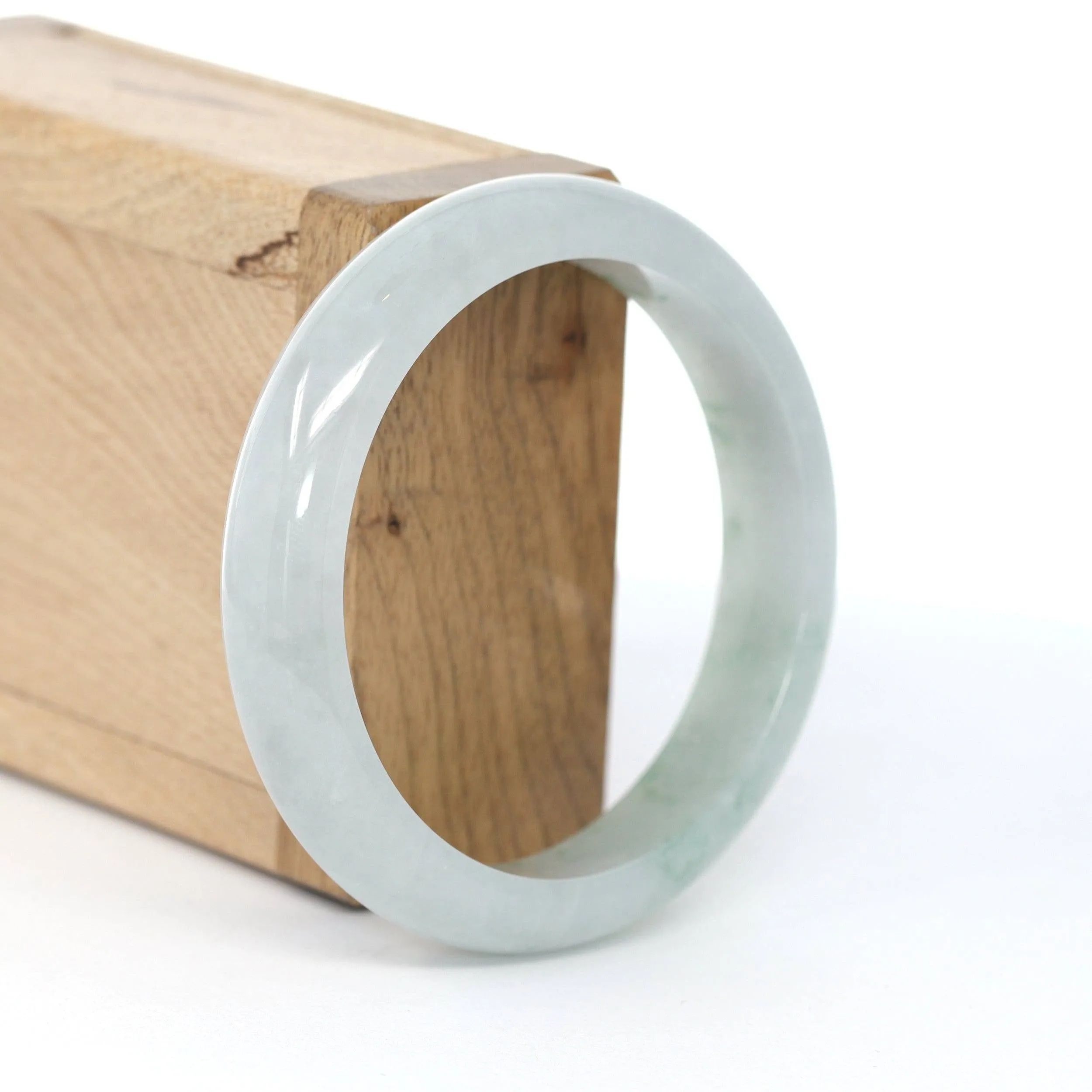 Baikalla "Classic Bangle" Ice Blue-Green Jadeite Jade Bangle ( 57.3 mm ) #587