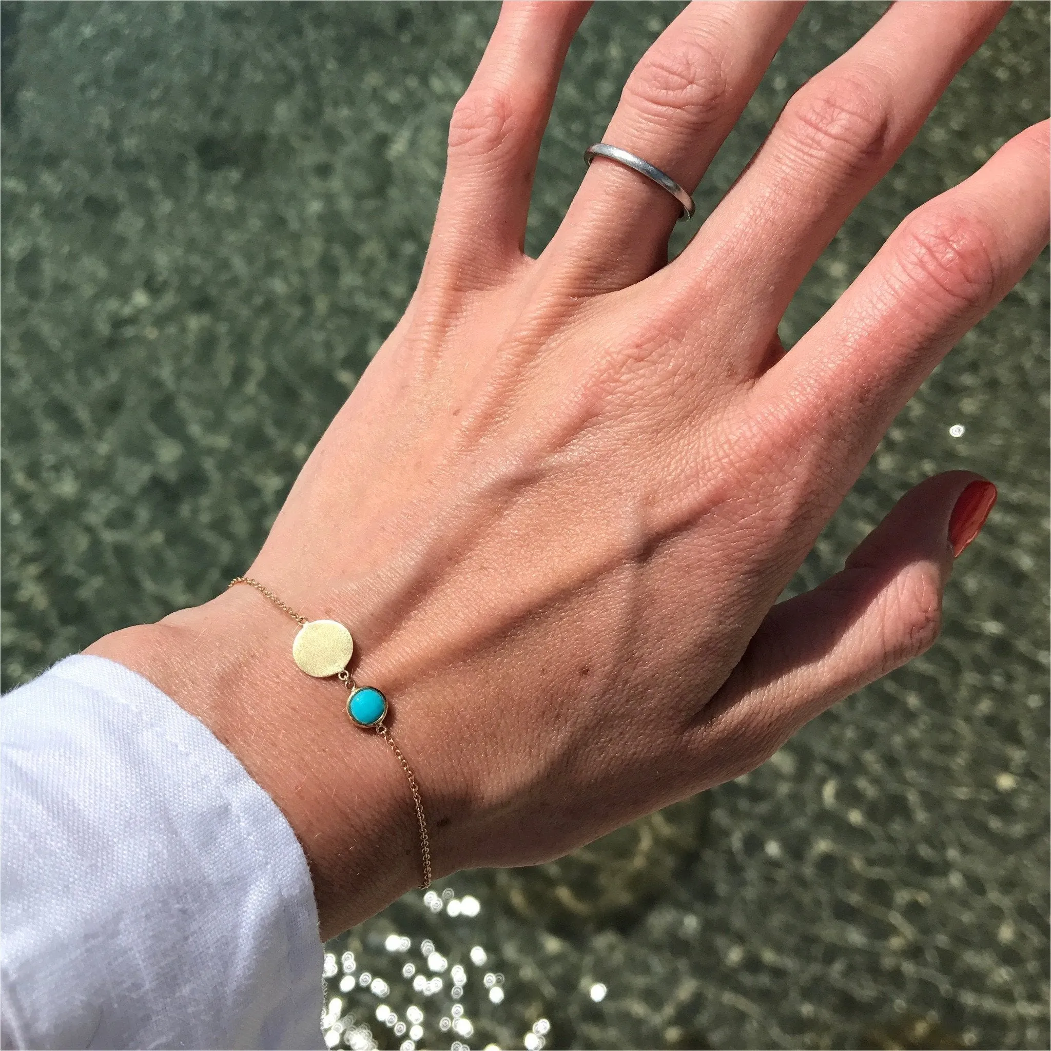 Bali 9ct Gold Turquoise December Birthstone Bracelet