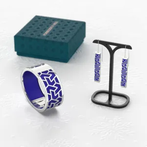 Ban Zu Earrings and Silk Bangle (Rhodium - 24mm)