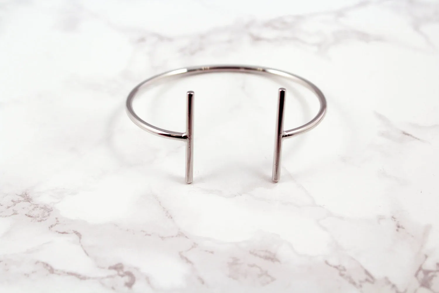 Bar Bangle Bracelet, Linear Silver Cuff Bracelet, Silver Bangle Bracelet, Silver Bracelet, Gift for Her, Minimalist Bracelet