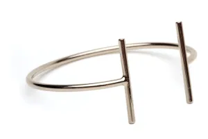 Bar Bangle Bracelet, Linear Silver Cuff Bracelet, Silver Bangle Bracelet, Silver Bracelet, Gift for Her, Minimalist Bracelet