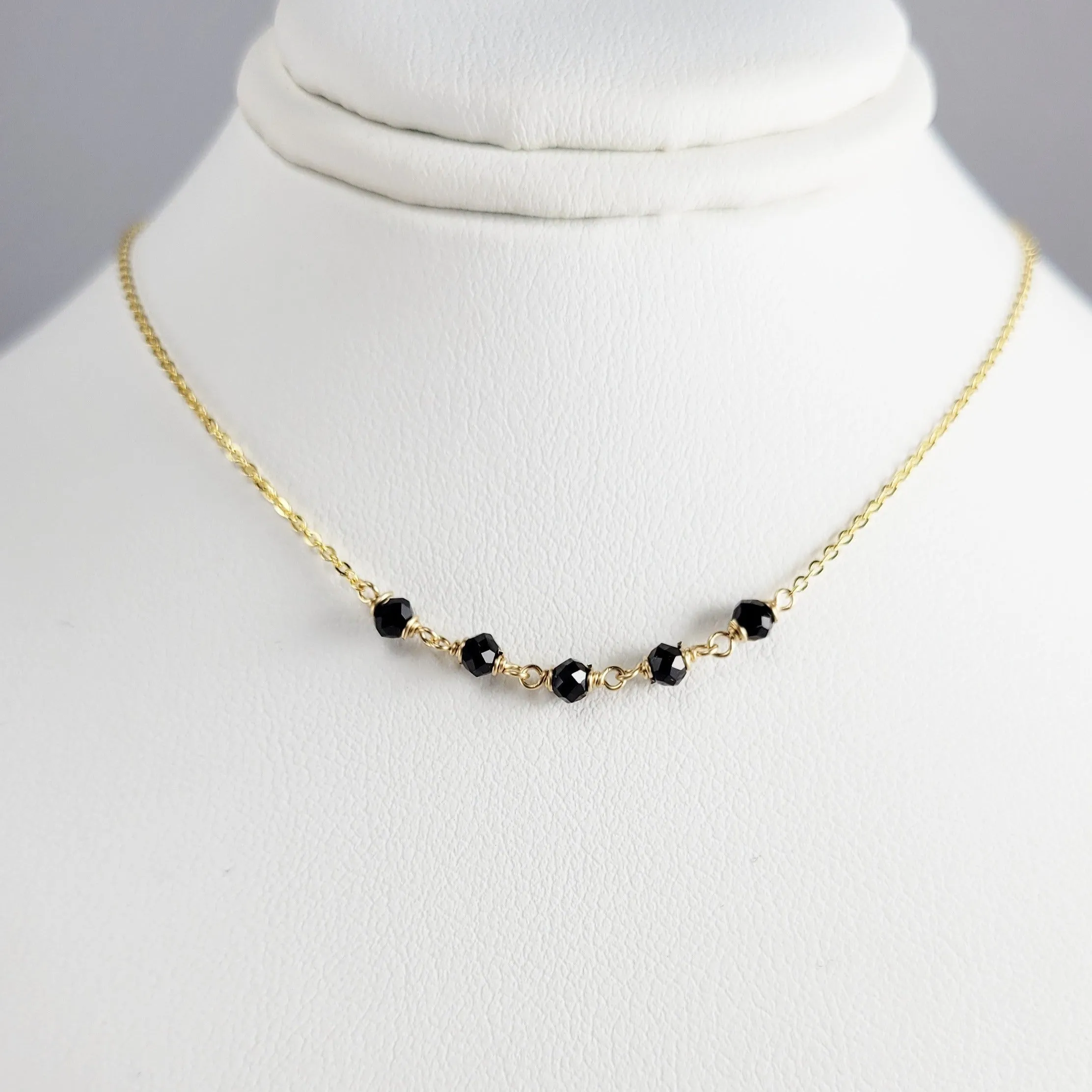 Beaded Black Spinel Necklace