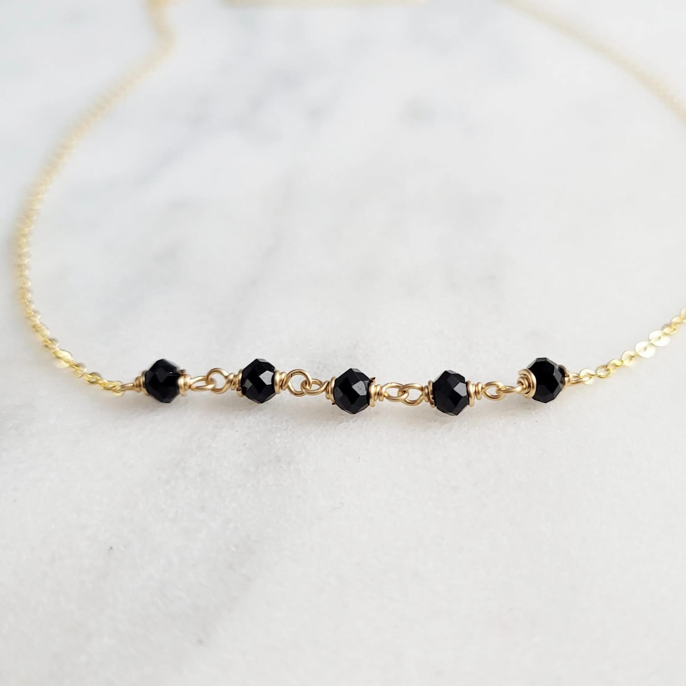 Beaded Black Spinel Necklace