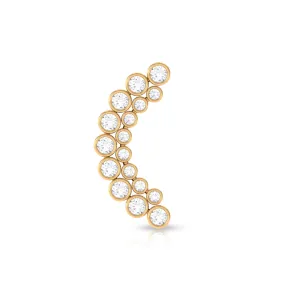 Bezel Set Diamond Ear Crawler Earring with Flat Back