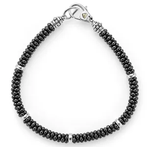 Black Ceramic Caviar Beaded Bracelet