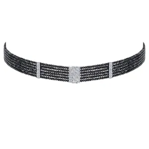 Black Diamond Bead and White Diamond Choker