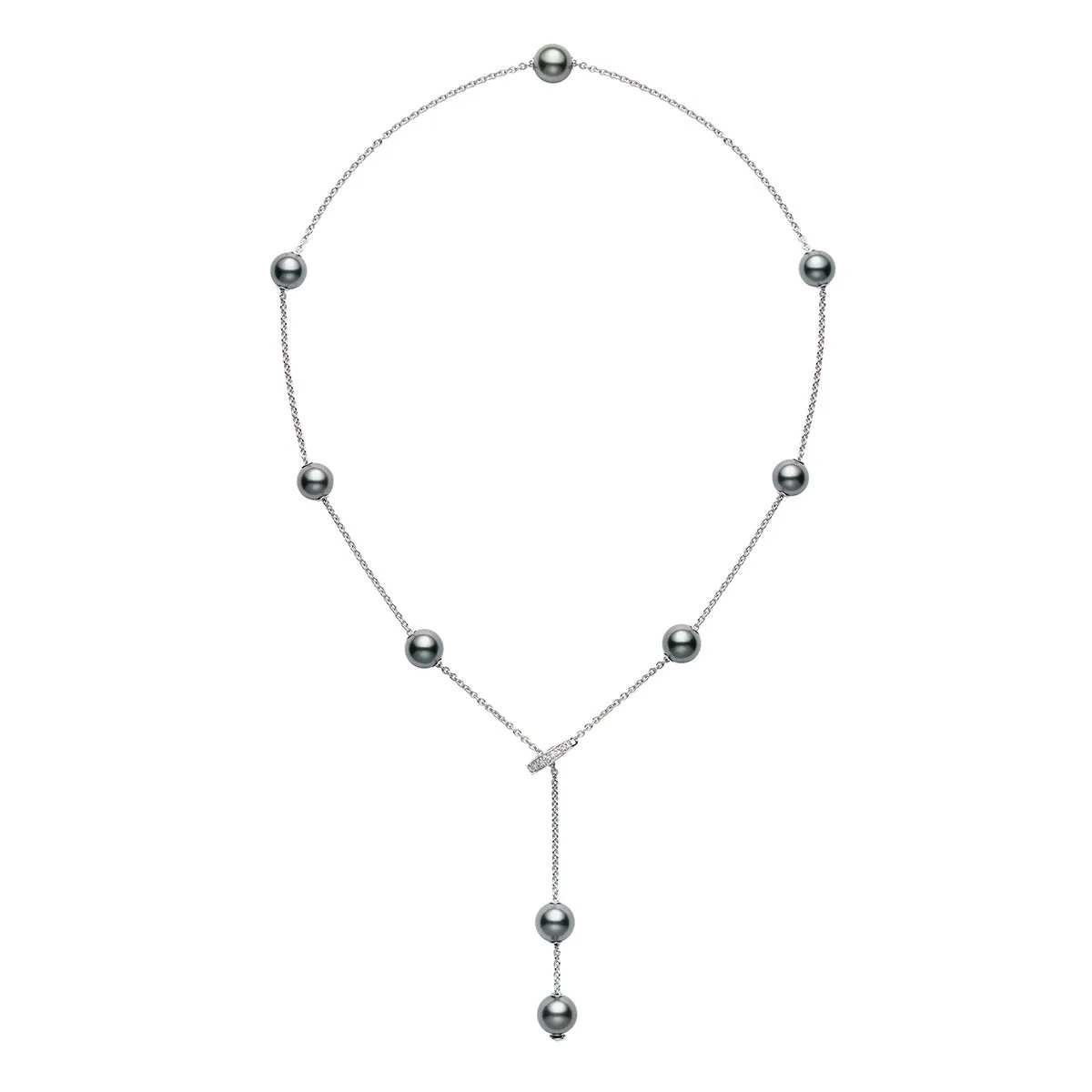 Black South Sea Cultured Pearl Lariat Necklace