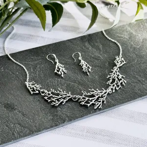 Boho Style Coral Necklace and Earring Set