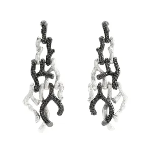 Branch Coral Chandelier Earrings with Diamonds
