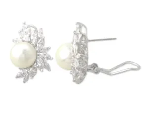 Brennley Pearl and Crystal Cluster Earrings