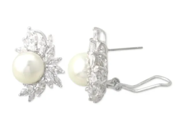 Brennley Pearl and Crystal Cluster Earrings