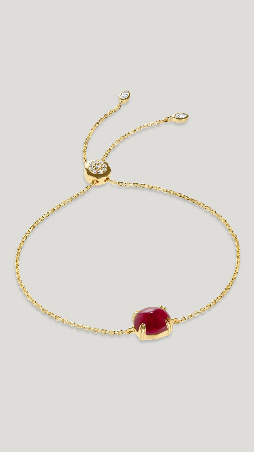 Cabochon Bracelet Ruby Gold Vermeil