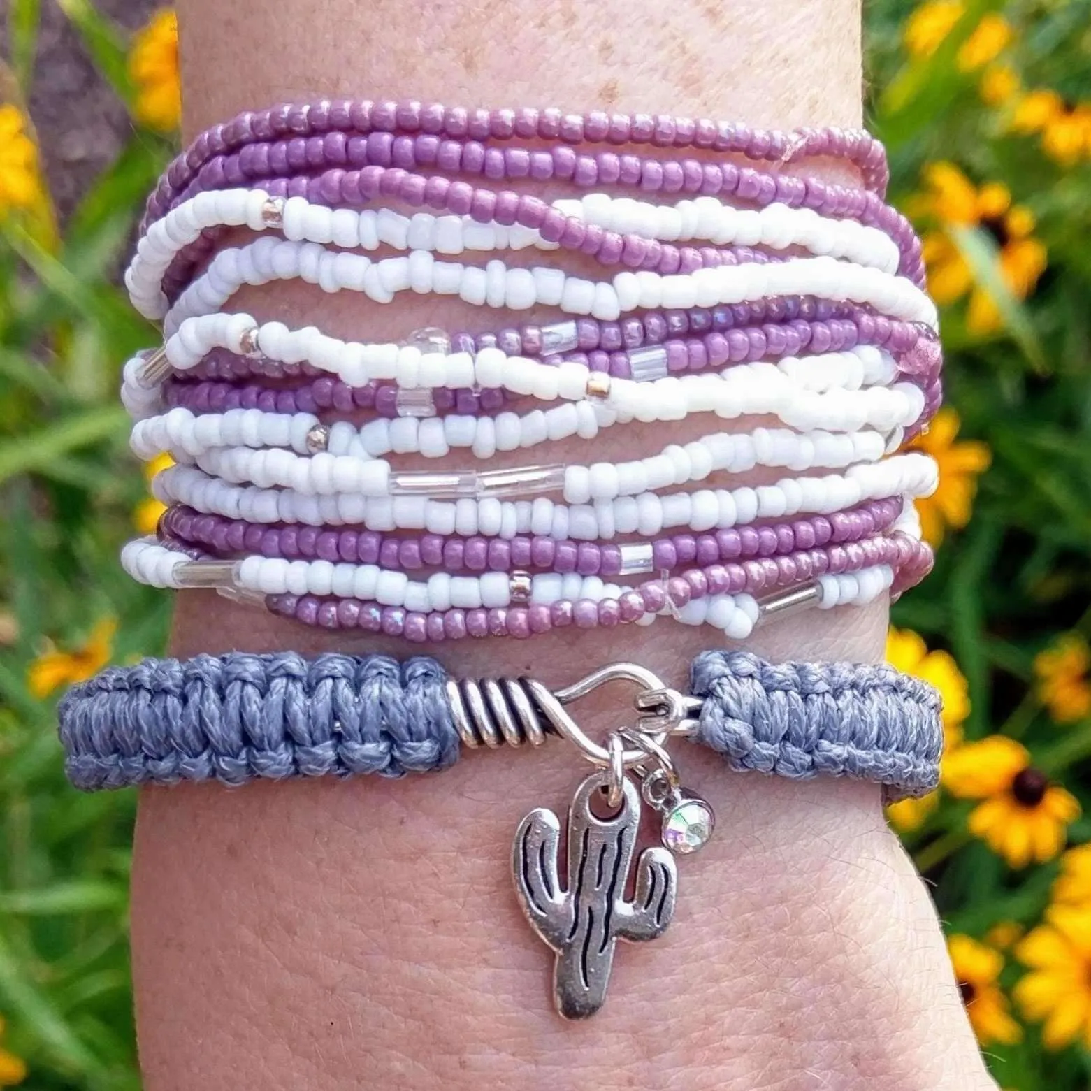 Cactus Macrame' Cuff bangle