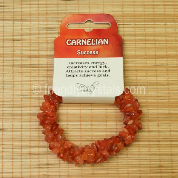 Carnelian Chip Stretch Bracelet