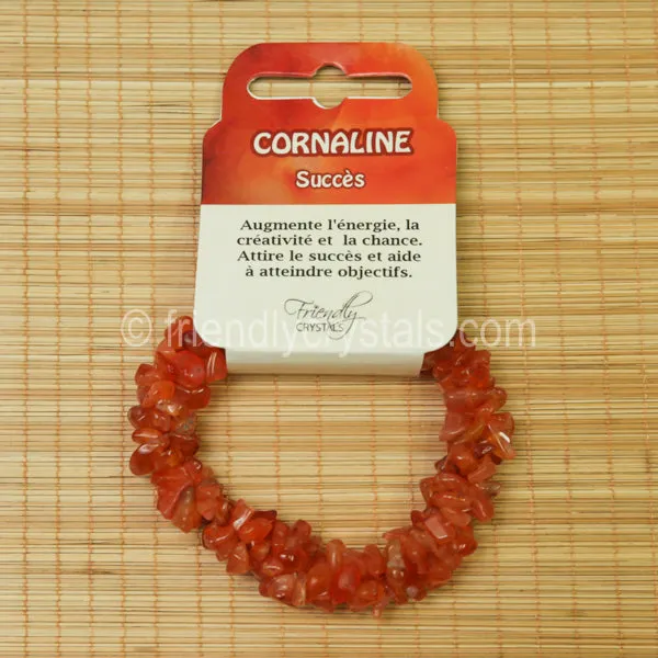 Carnelian Chip Stretch Bracelet