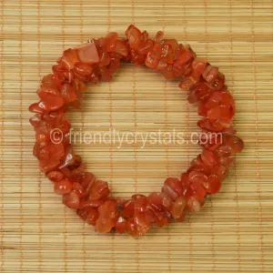 Carnelian Chip Stretch Bracelet