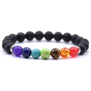 Chakra Charms Lava Rock Bracelets For Men/Women