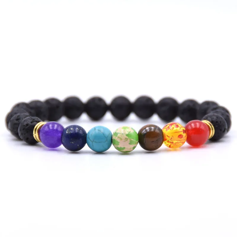 Chakra Charms Lava Rock Bracelets For Men/Women
