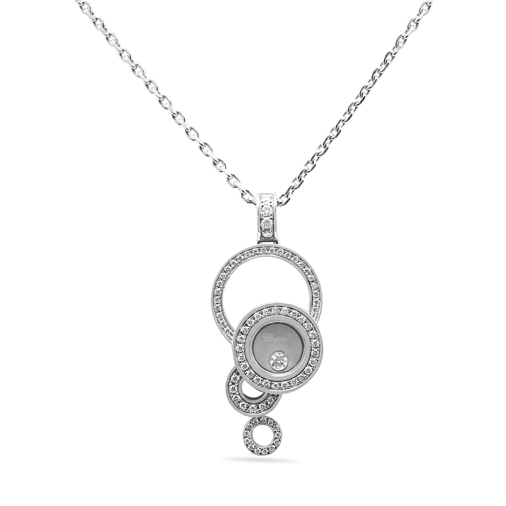 Chopard Happy Diamond Bubble Pendant Necklace - 18ct White Gold