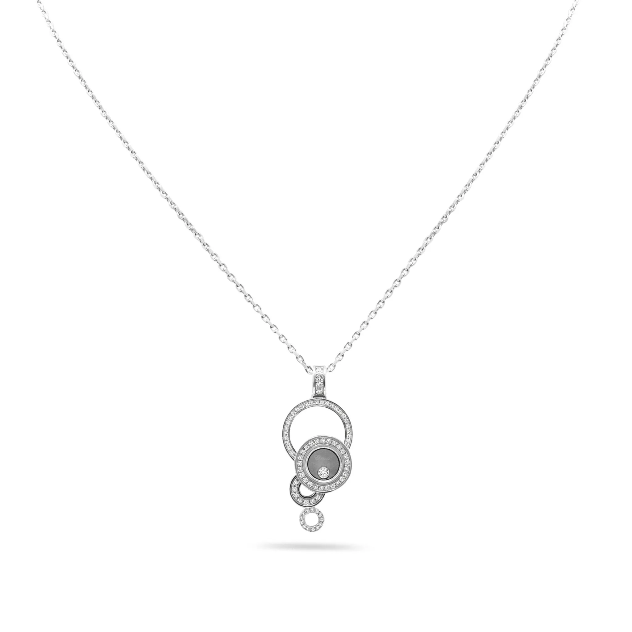Chopard Happy Diamond Bubble Pendant Necklace - 18ct White Gold