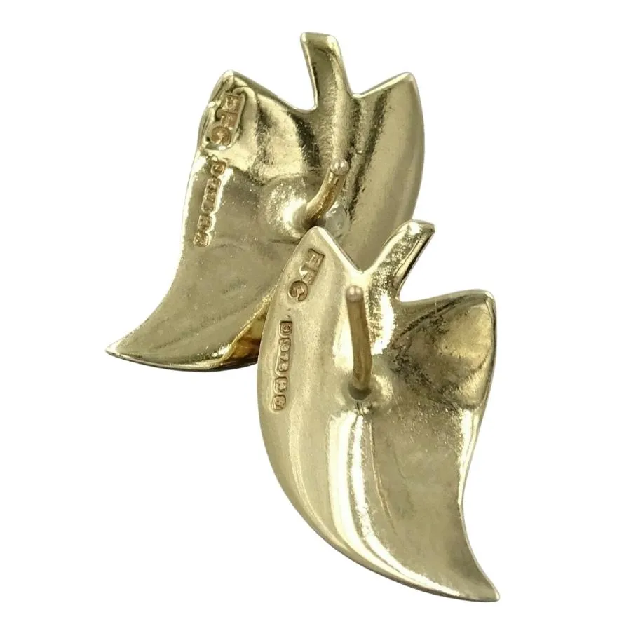 Citrine 9ct Yellow Gold Leaf Earrings