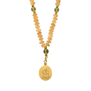 Citrine with Peridot Ganesha Istha Devata Japa Mala