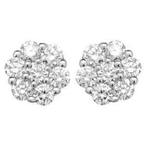 Cluster Diamond Earrings .45cttw 10K Yellow Gold