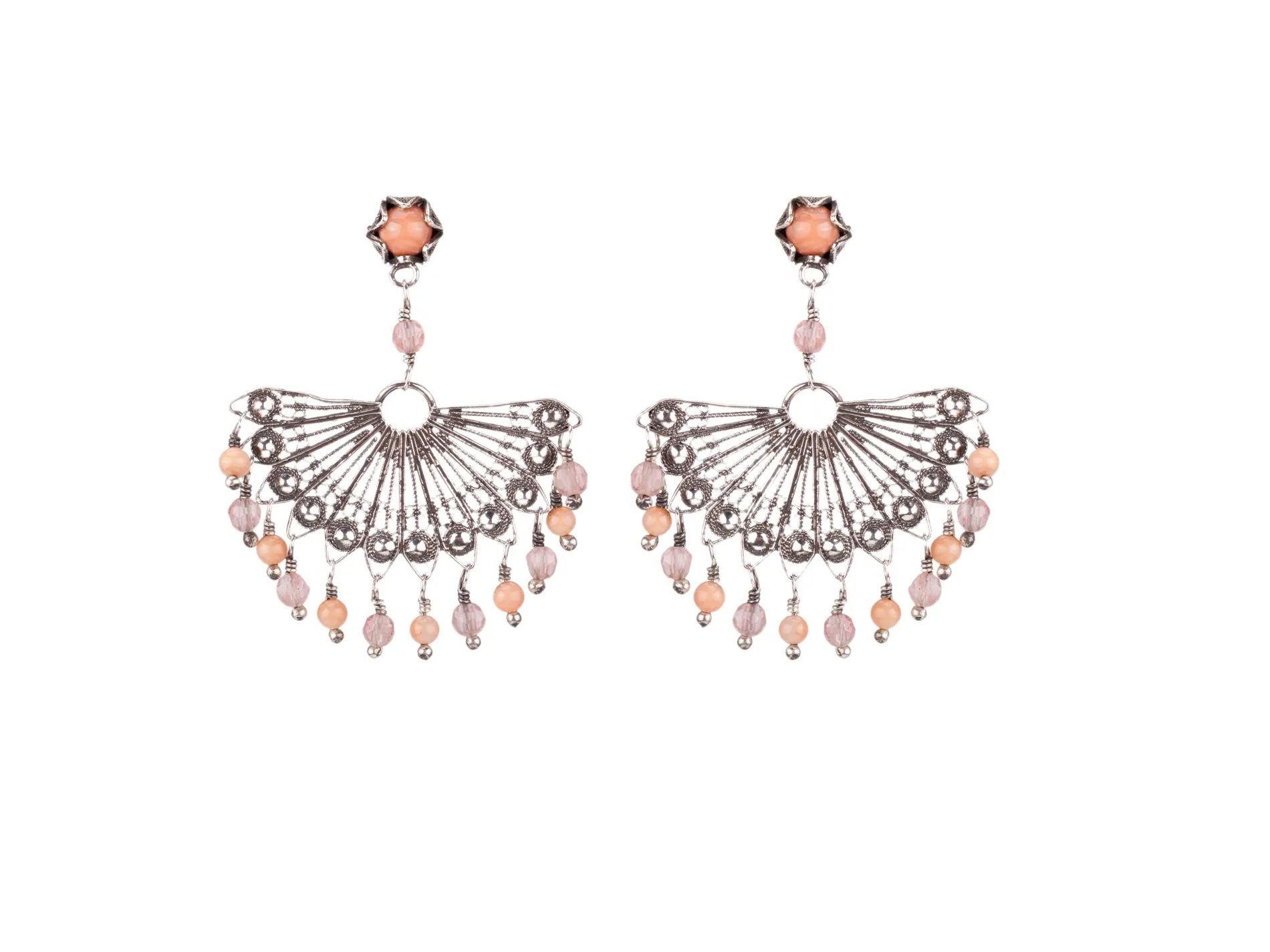 Coral Fan Earrings