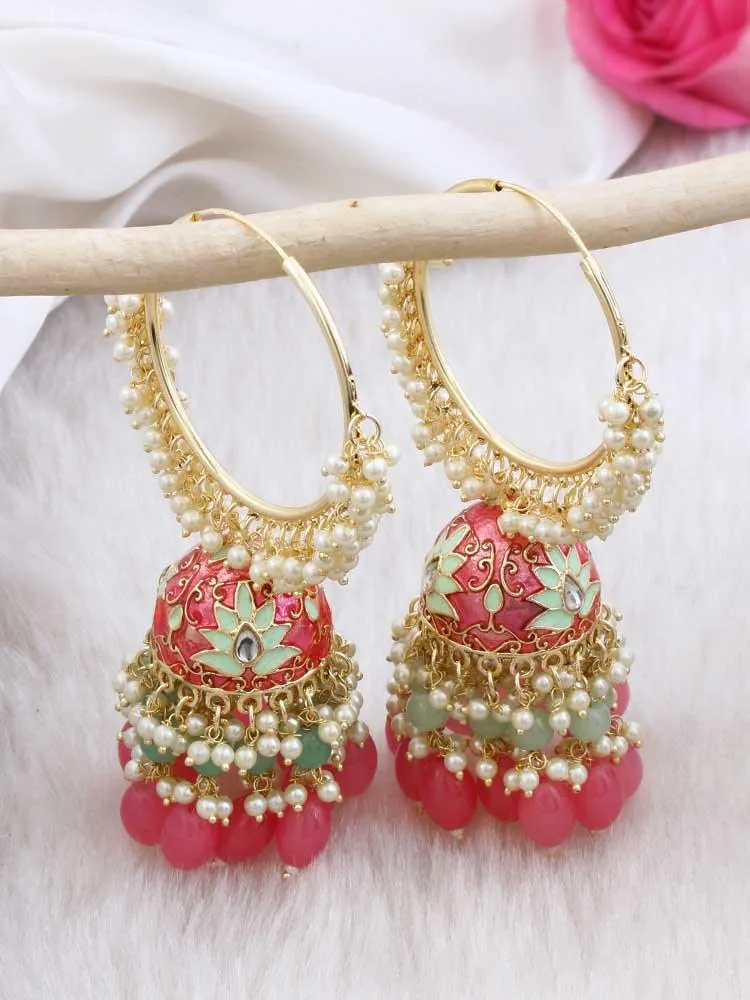 Coral Manitha Satrangi Hoops