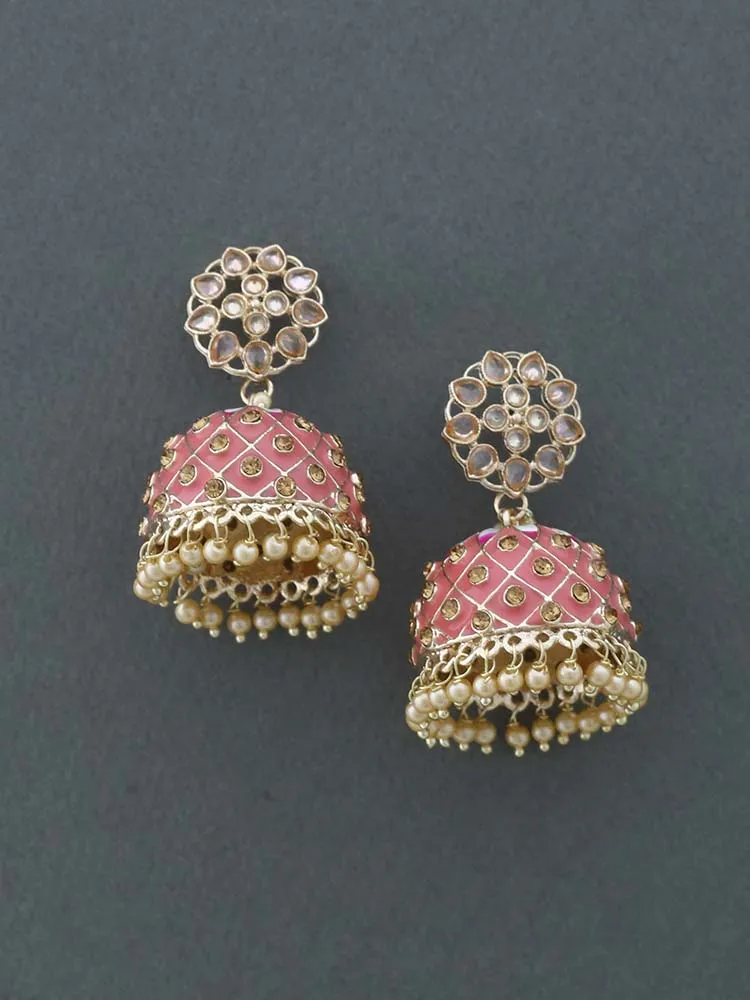 Coral Shipra Jhumkis