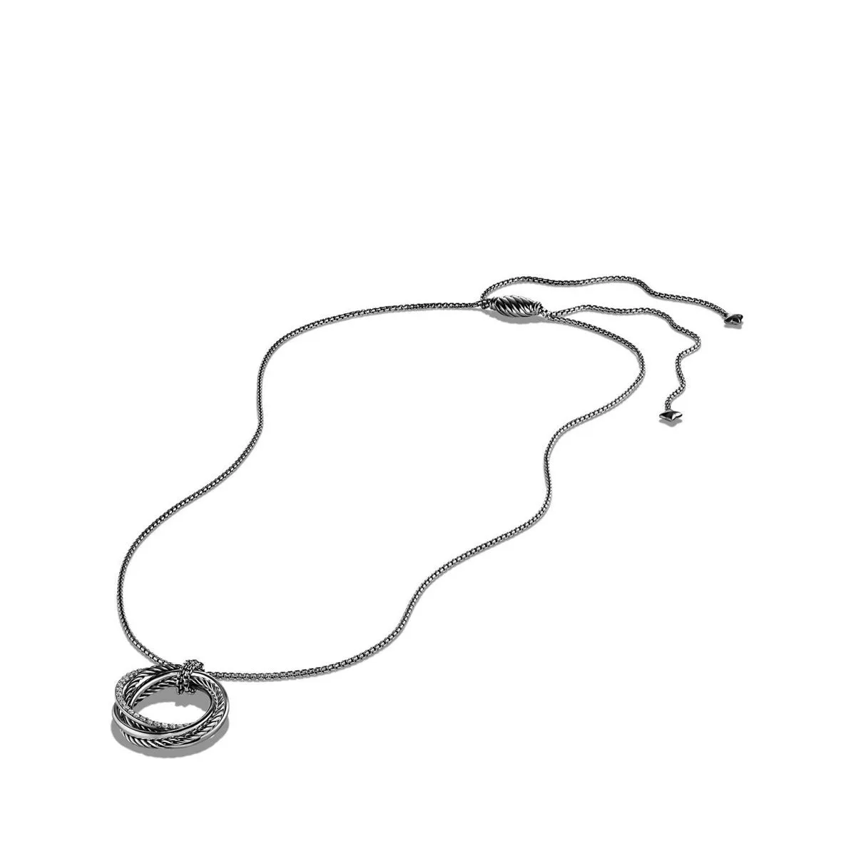 Crossover Pendant Necklace with Diamonds