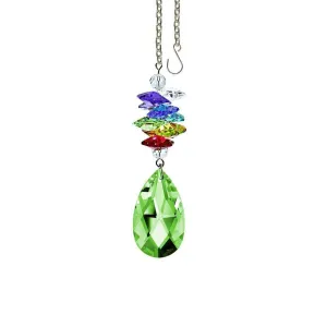 Crystal Ornament Light Peridot Crystal Almond Prism Colorful Swarovski Crystals 3-1/2-inch