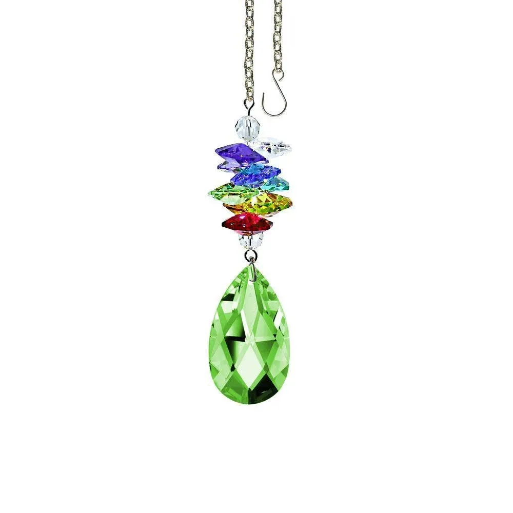 Crystal Ornament Light Peridot Crystal Almond Prism Colorful Swarovski Crystals 3-1/2-inch