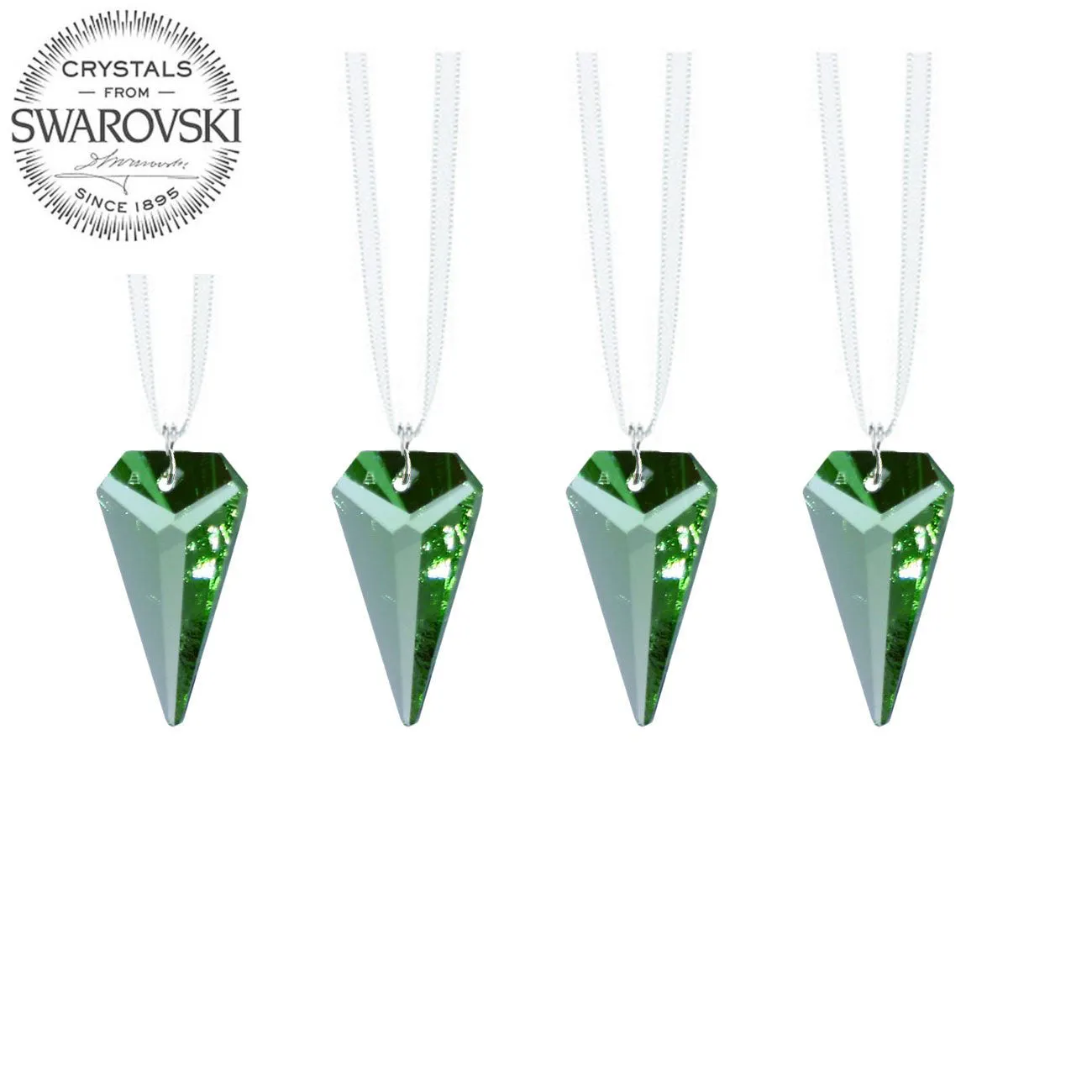 Crystals Hanging Swarovski Crystal Prisms Light Peridot Arrow Prisms, 4 Pcs