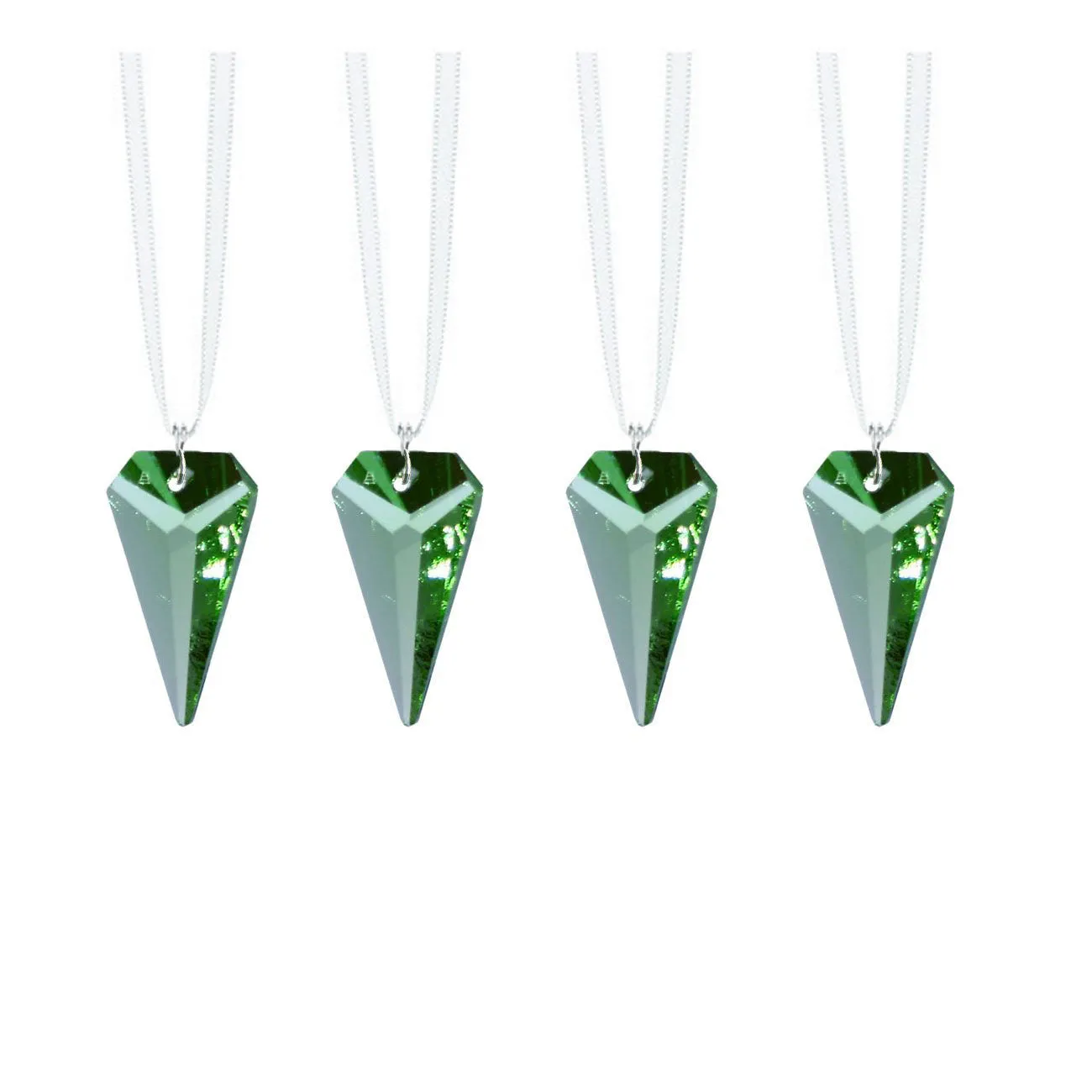 Crystals Hanging Swarovski Crystal Prisms Light Peridot Arrow Prisms, 4 Pcs