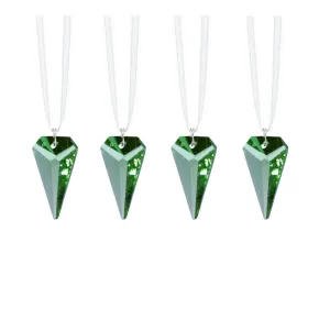 Crystals Hanging Swarovski Crystal Prisms Light Peridot Arrow Prisms, 4 Pcs