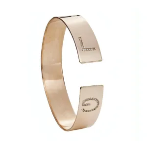 Cuff Bracelet Engraved and Inlaid Letters