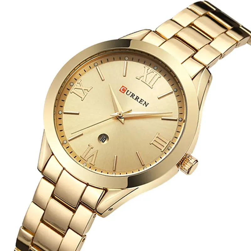 CURREN Watch Top Brand Female Bracelet Stainless Steel WristWatch Rose Gold