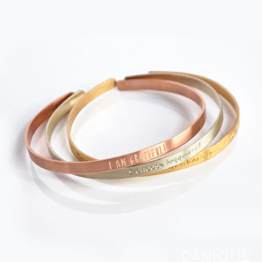 Dainty Metal Cuff with Custom Engraving