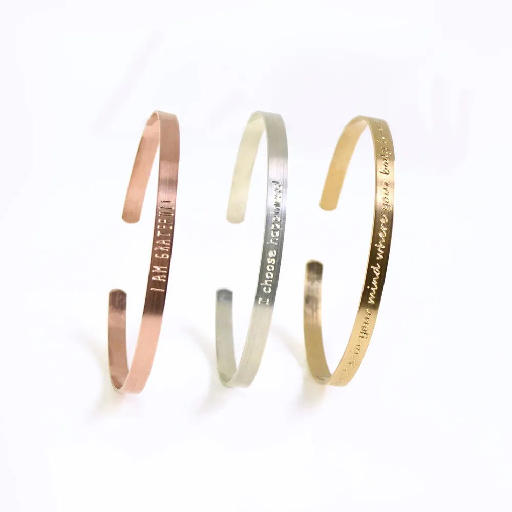 Dainty Metal Cuff with Custom Engraving