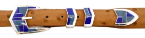 David Rosales Blue Water 1" Inlaid Ranger Belt Buckle