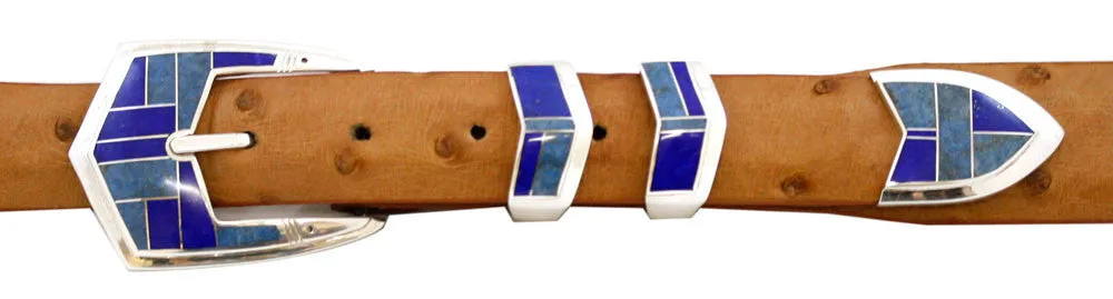 David Rosales Blue Water 1" Inlaid Ranger Belt Buckle