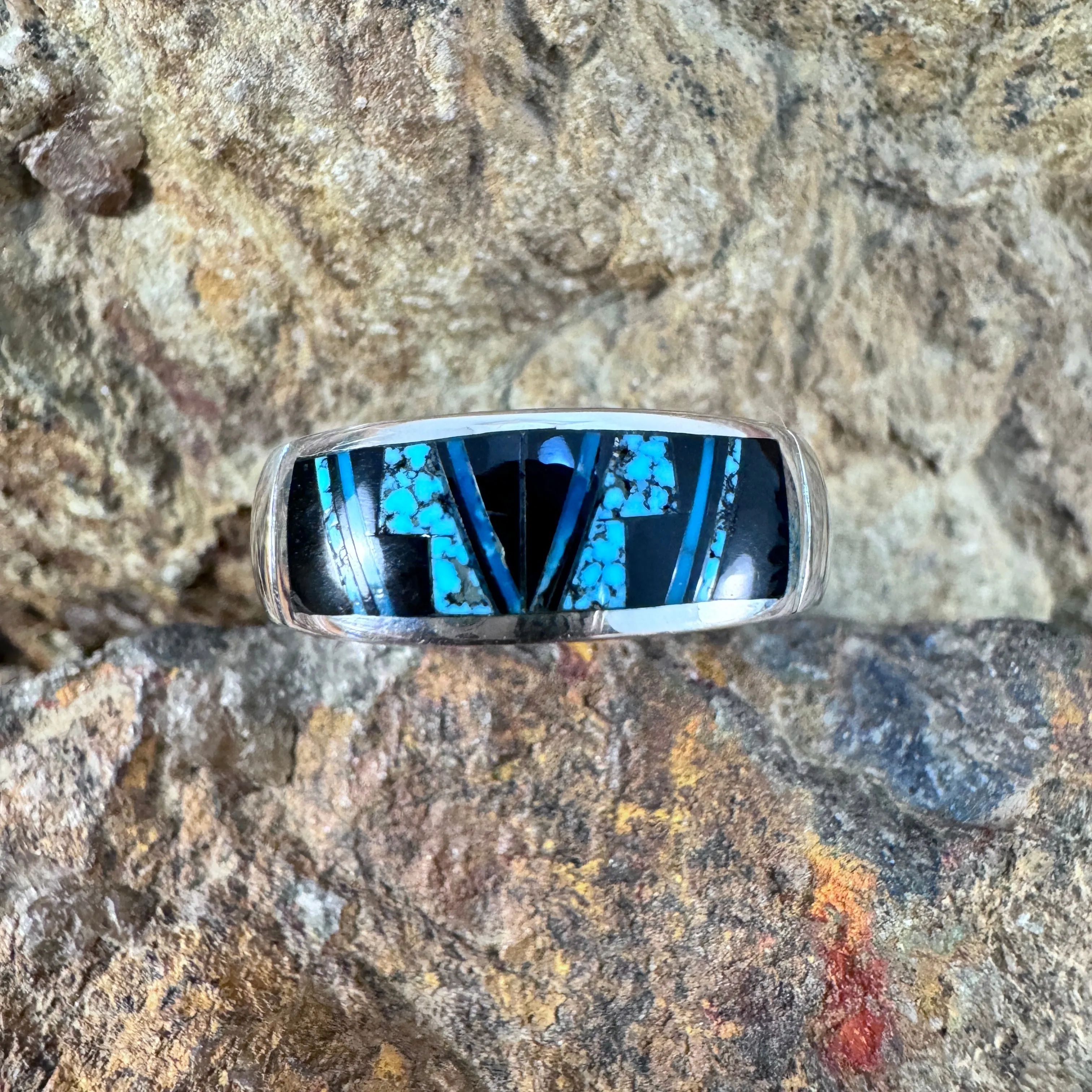 David Rosales Shadow Peak Inlaid Sterling Silver Ring