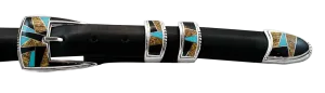 David Rosales Turquoise Creek Inlaid Ranger 1" Belt Buckle