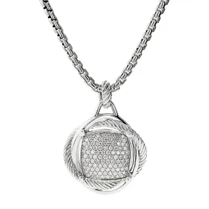 David Yurman Infinity Pendant Necklace with Pave Diamonds