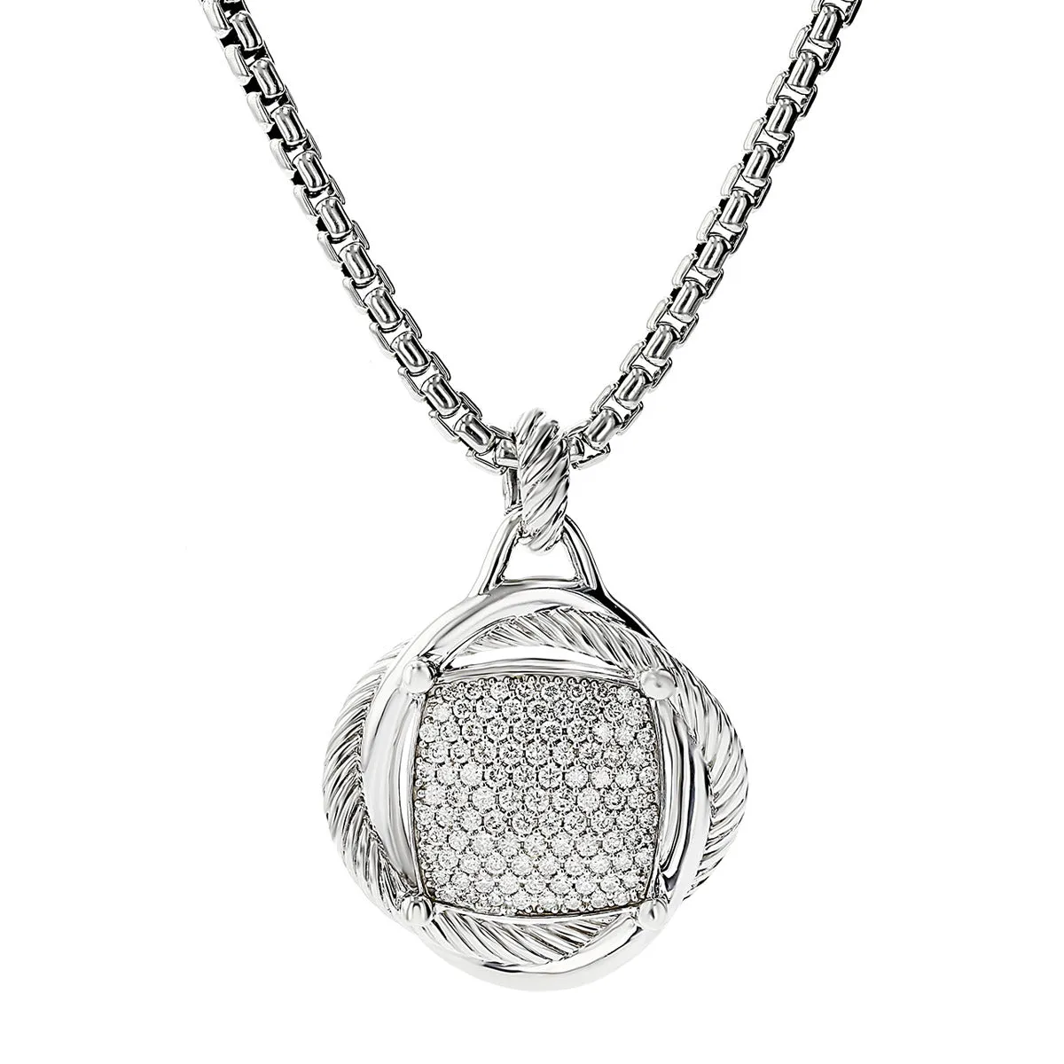 David Yurman Infinity Pendant Necklace with Pave Diamonds