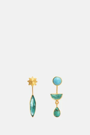 Detachable Victorian Drop Turquoise Earrings